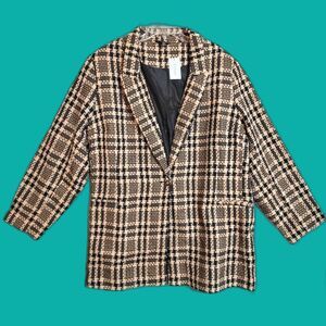 NWT Evans Jacket Megan Size 26/28 Plaid Tweed Fall Winter Plus Size Curvy